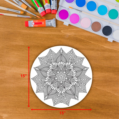 DIY Pre-marked Elegant Mandala Design on Canvas for Art & Craft, Painting M5