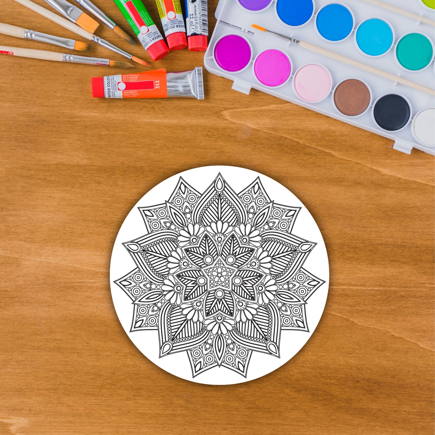 DIY Pre-marked Elegant Mandala Design on Canvas for Art & Craft, Painting M5