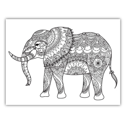 DIY Pre-marked Elephant Design on Canvas Base For Art & Craft Painting