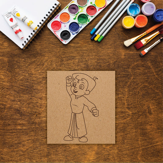 DIY Pre-marked Chota Bheem Design on MDF 3mm Thick for Painting, Art & Craft