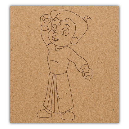 DIY Pre-marked Chota Bheem Design on MDF 3mm Thick for Painting, Art & Craft