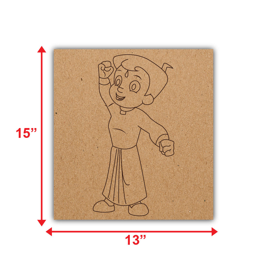 DIY Pre-marked Chota Bheem Design on MDF 3mm Thick for Painting, Art & Craft