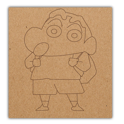 DIY Pre-marked Shin Chan Design on MDF 3mm Thick for Painting, Art & Craft