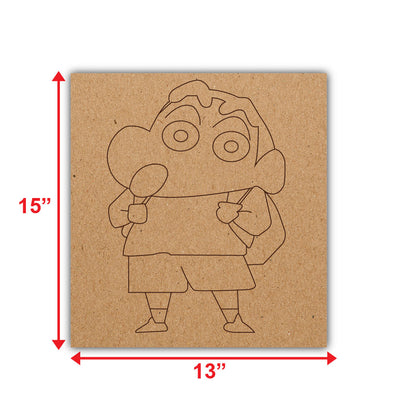 DIY Pre-marked Shin Chan Design on MDF 3mm Thick for Painting, Art & Craft