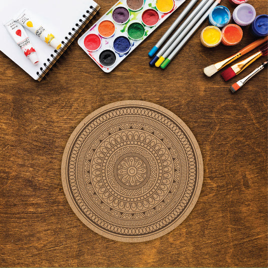 DIY Pre-marked Mandala Design on MDF 3mm Thick for Painting, Art & Craft M5