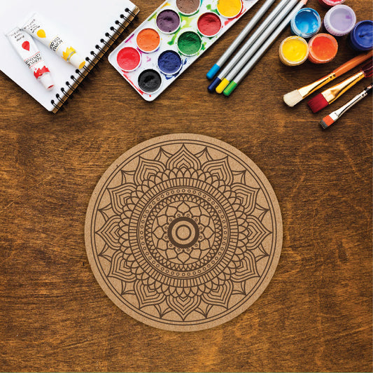 DIY Pre-marked Mandala Design on MDF 3mm Thick for Painting, Art & Craft M6