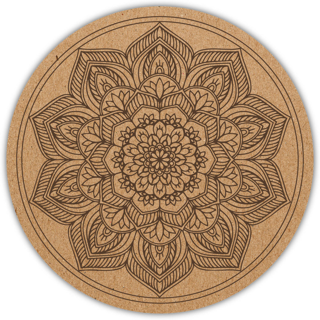 DIY Pre-marked Mandala Design on MDF 3mm Thick for Painting, Art & Craft M7