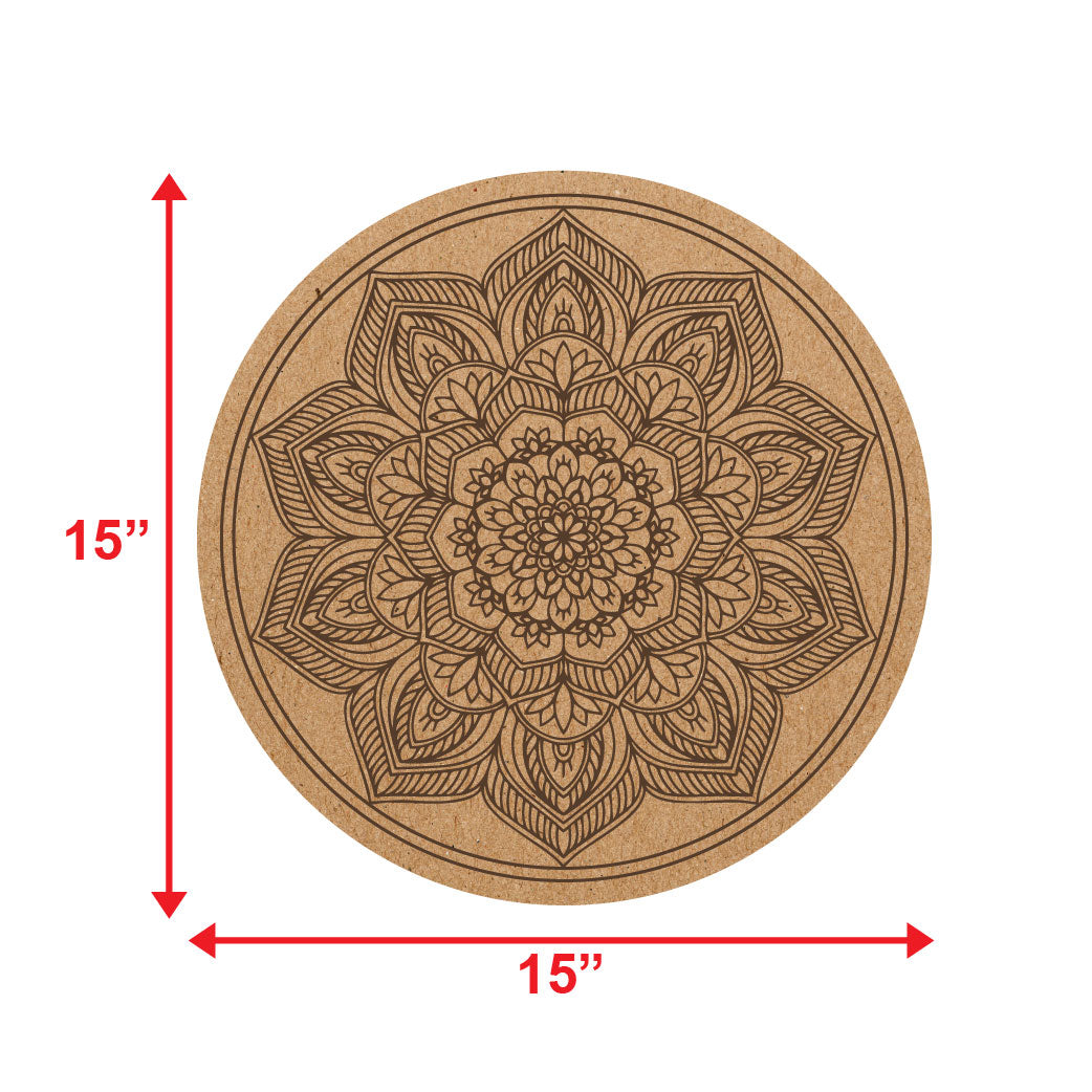 DIY Pre-marked Mandala Design on MDF 3mm Thick for Painting, Art & Craft M7