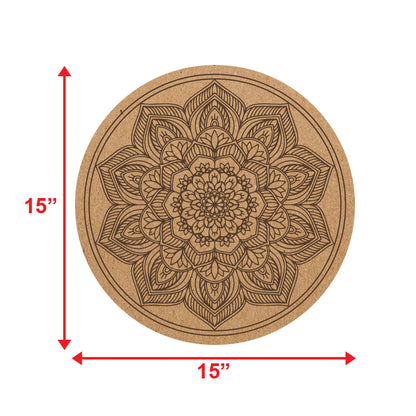 DIY Pre-marked Mandala Design on MDF 3mm Thick for Painting, Art & Craft M7