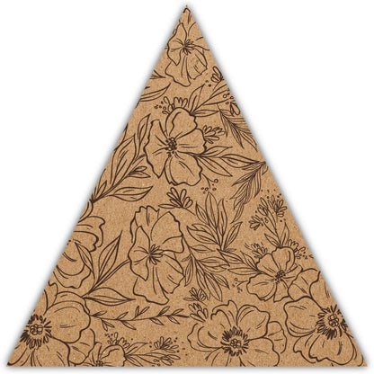 DIY Pre-marked Triangle Shape Flower Design on MDF 3mm Thick for Painting