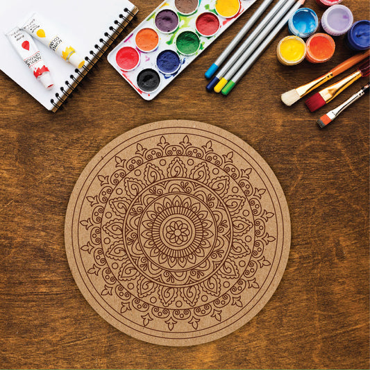 DIY Pre-marked Mandala Design on MDF 3mm Thick for Painting, Art & Craft M1