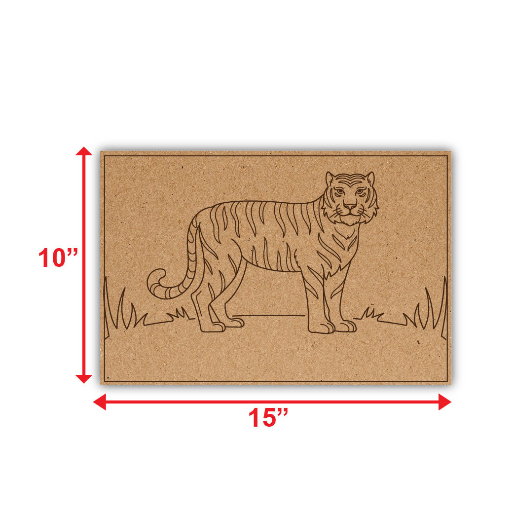 DIY Pre-marked Tiger Cut Design on MDF 3mm Thick for Painting, Art & Craft