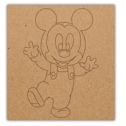 DIY Pre-marked Mickey Mouse Design on MDF 3mm Thick for Painting, Art & Craft For Kids