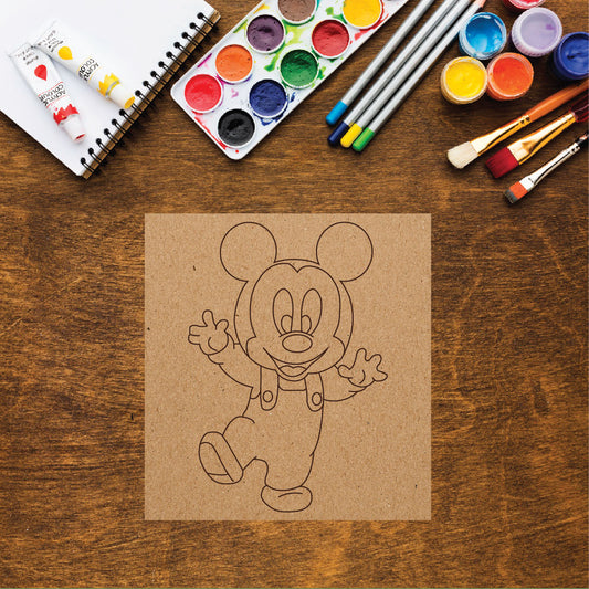 DIY Pre-marked Mickey Mouse Design on MDF 3mm Thick for Painting, Art & Craft For Kids