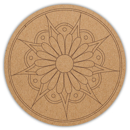 DIY Pre-marked Mandala Design on MDF 3mm Thick for Painting, Art & Craft M2