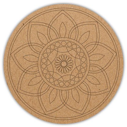 DIY Pre-marked Mandala Design on MDF 3mm Thick for Painting, Art & Craft M3