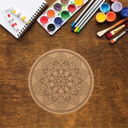 DIY Pre-marked Mandala Design on MDF 3mm Thick for Painting, Art & Craft M4