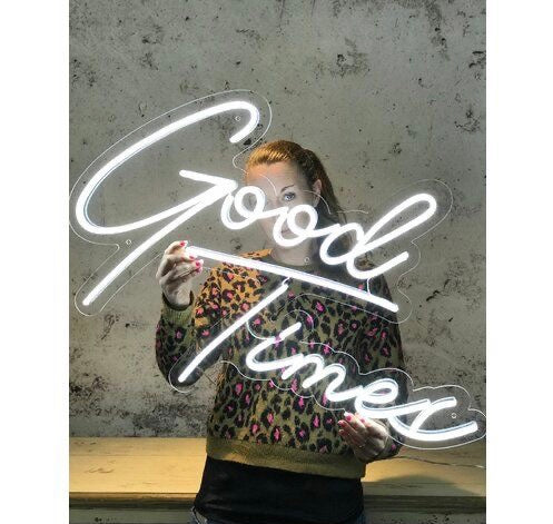 Good Times Neon Sign White with Adapter