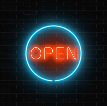 Circular Open neon sign