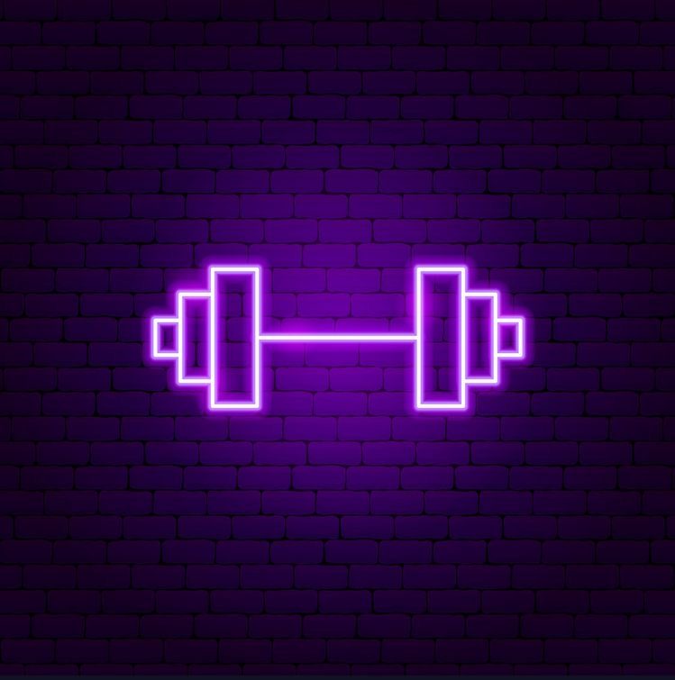 Dumbbell neon sign
