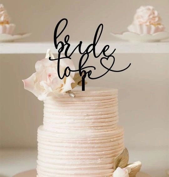 Bride-to-Be cake toppers