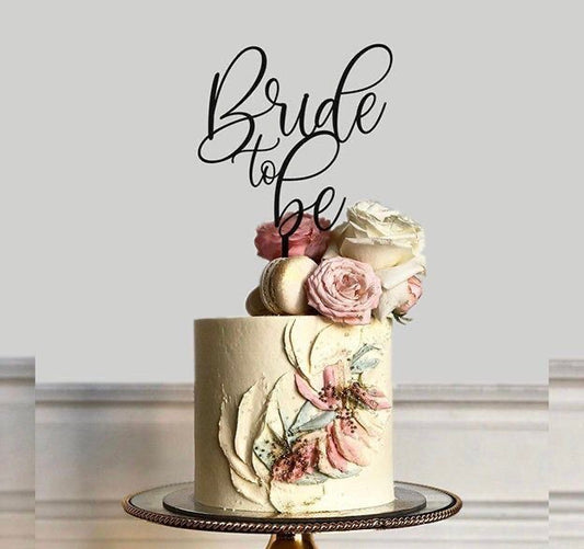 Bride To Be Cake Topper Black