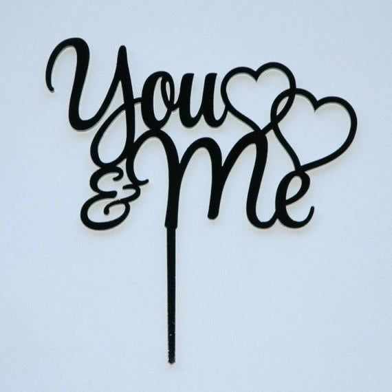 You & Me cake topper