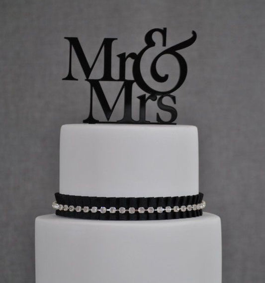 Mr & Mrs Cake Topper Black