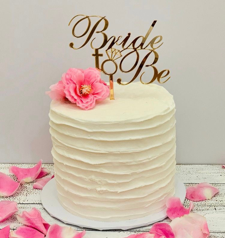 Bride To Be Cake Topper Gold