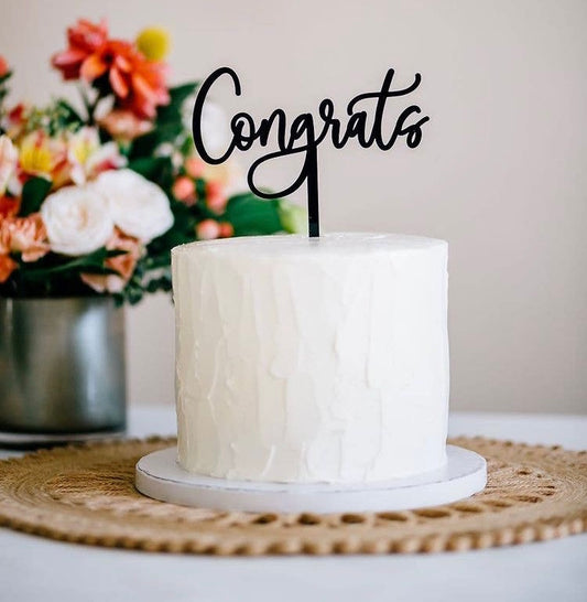 Congrats Cake Topper Black