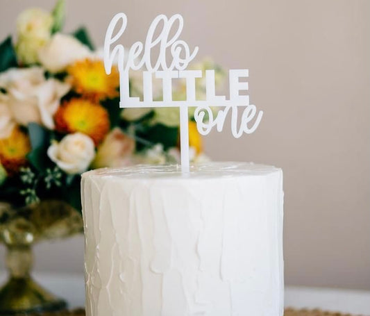 Hello Little One Cake Topper White