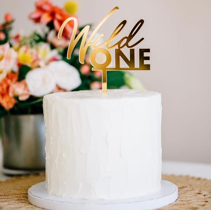 golden wild one cake topper