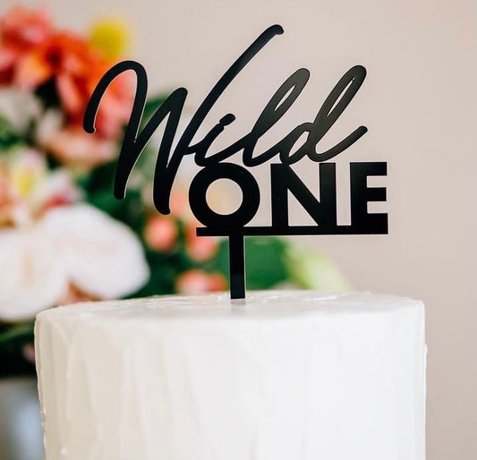 Wild One Cake Topper Black