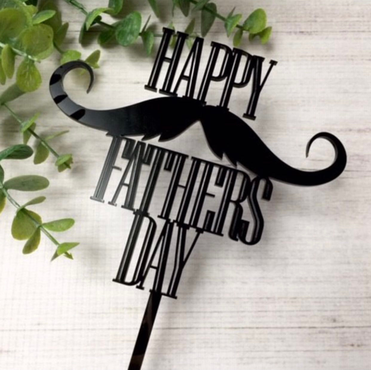 Happy Fathers Day Cake Topper Black