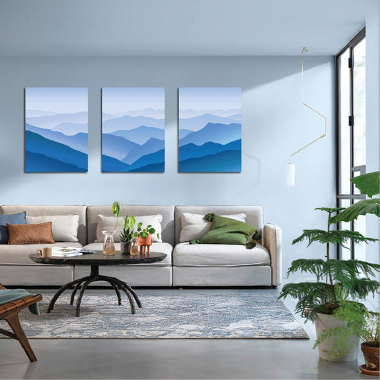 Abstract Mountain Scenery Home Decor Art Piece Set Of 3