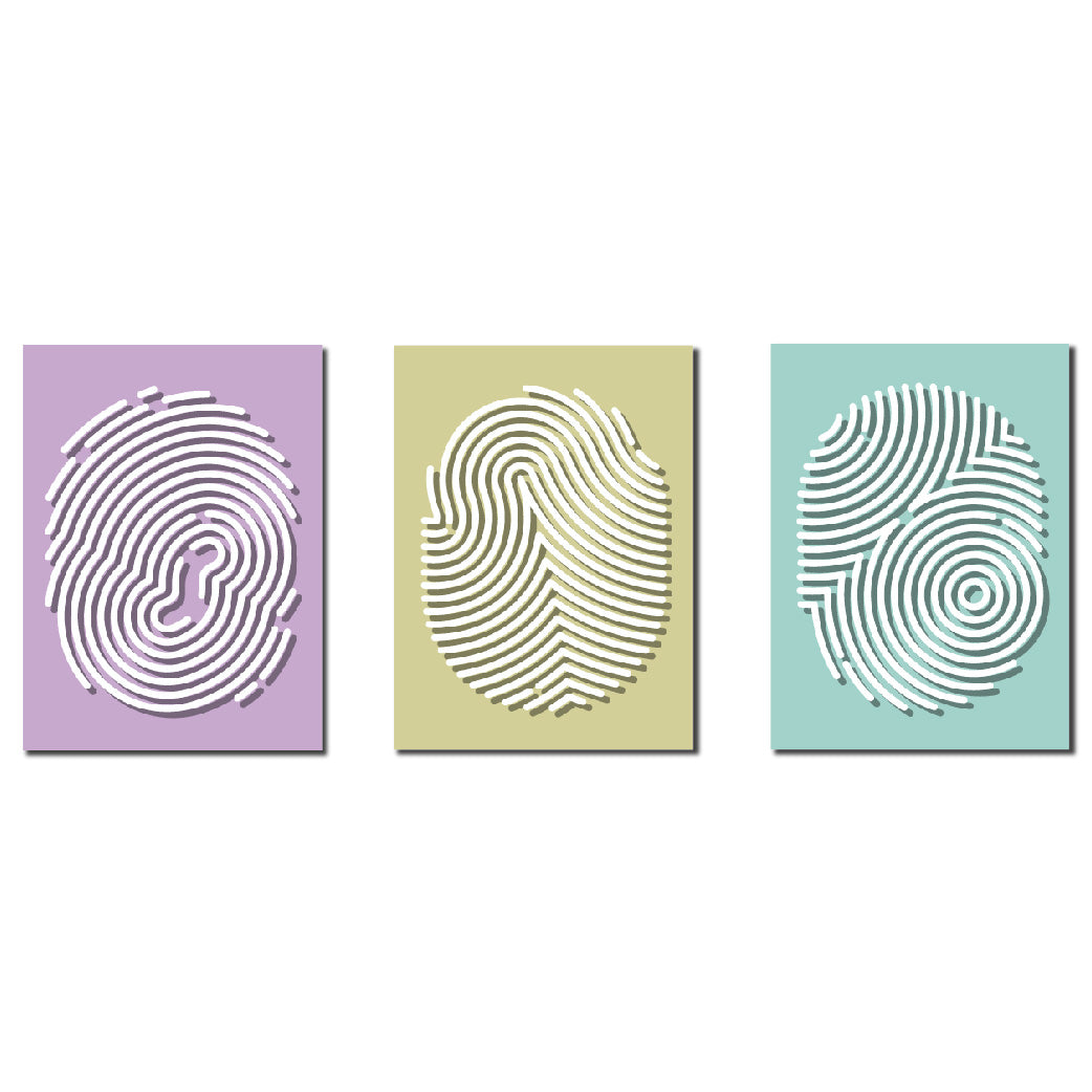 Finger Print Abstract Home Decor Art Piece Set Of 3