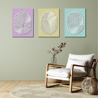 Finger Print Abstract Home Decor Art Piece Set Of 3