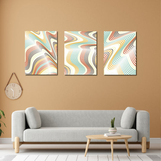 Colourful Modern Abstract Home Decor Art Piece Set Of 3