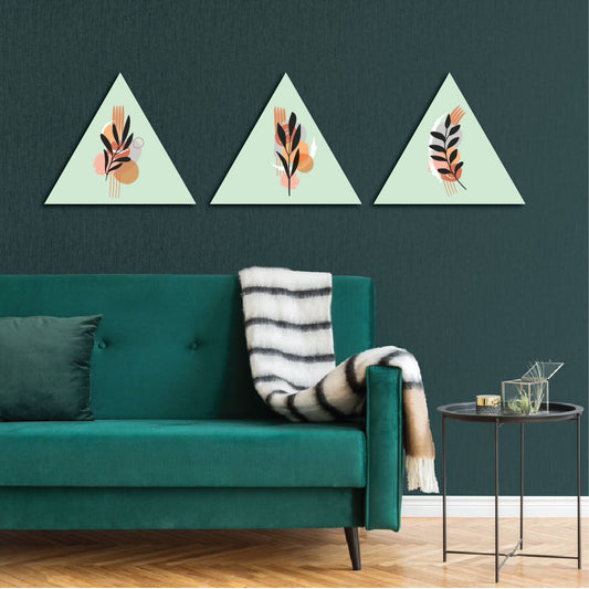 Aesthetic Triangle Shaped Home Decor Art Piece Set Of 3