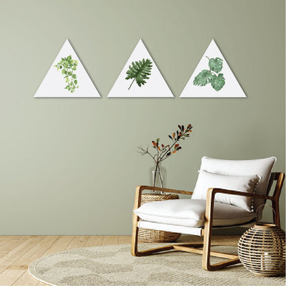 Classic Leaf Abstract Triangle Shaped Art 
