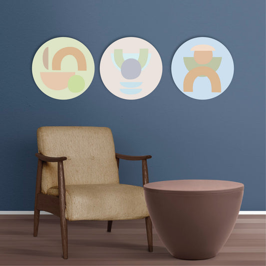 abstract round-shaped wall art