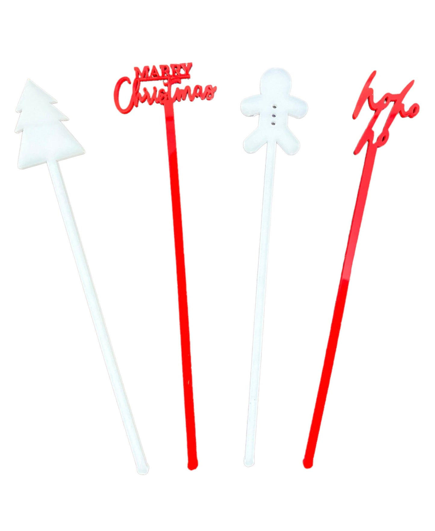 Happy Christmas Stirrers Set of 4