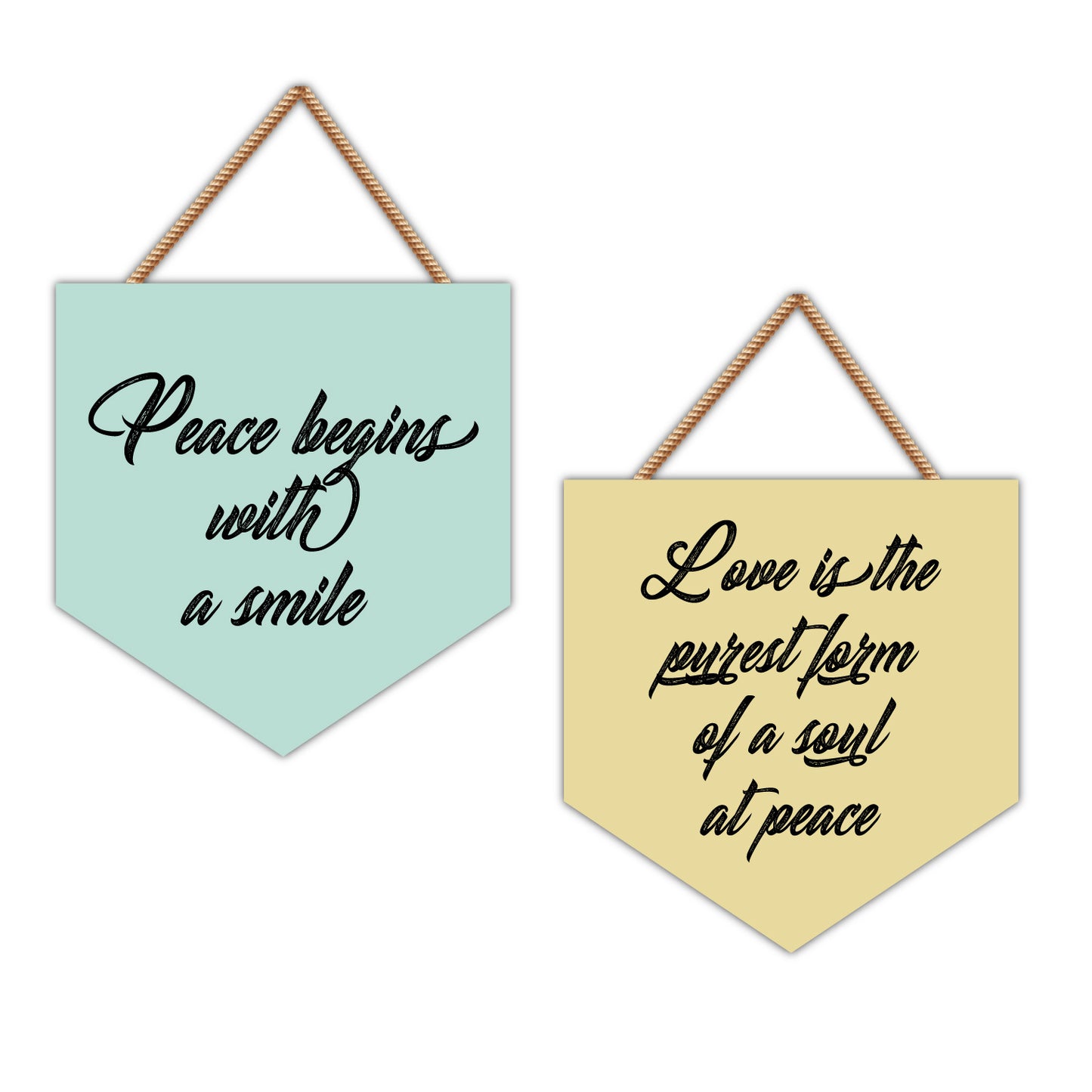 Peace & Love Wall Hanging Set Of 2