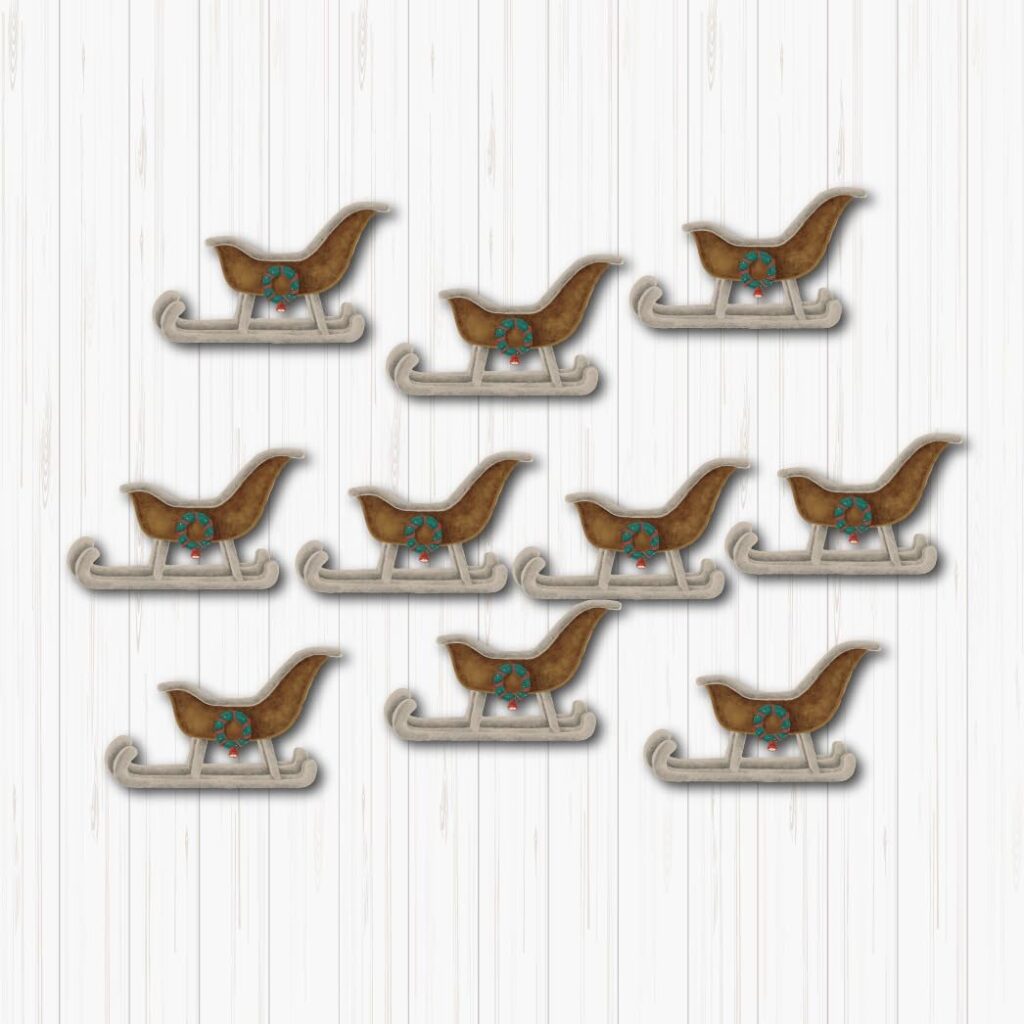 Santa Claus Sleigh Small Sunboard Cutouts