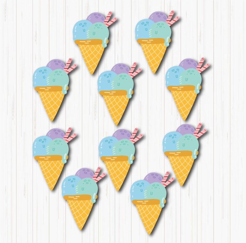 Ice-Cream Small Sunboard Cutouts