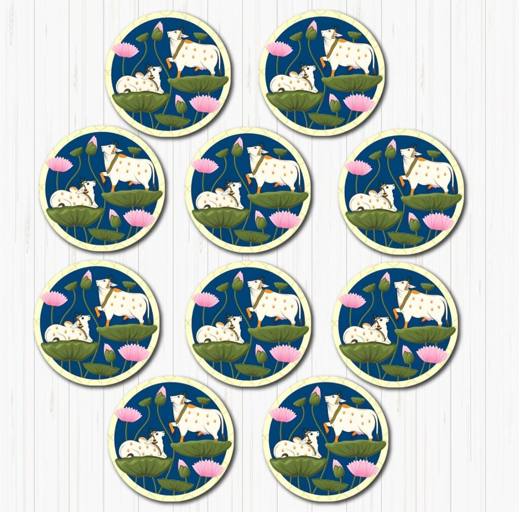 Pichawi Cow Round Shape (Navratri) Small Sunboard Cutouts