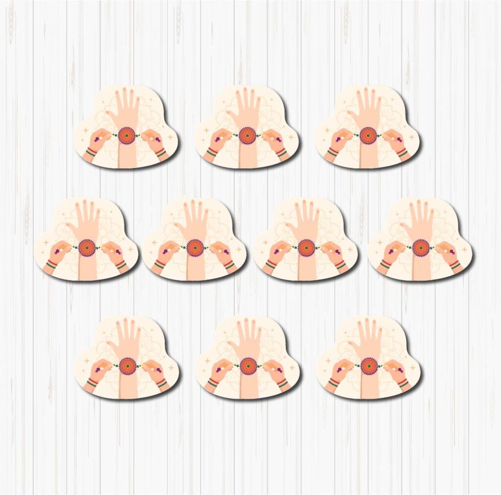 Rakhi With Hand Small Sunboard Cutouts