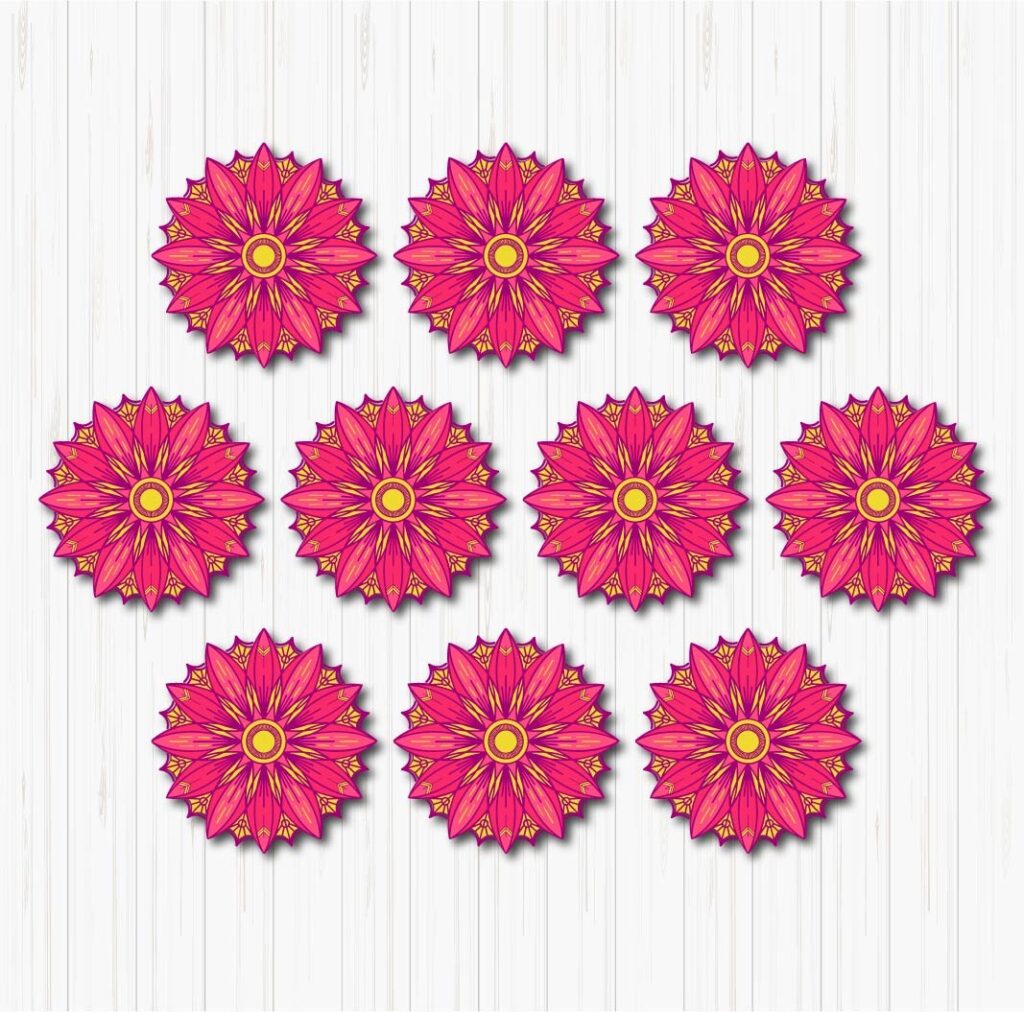 Pink Flower Small Sunboard Cutouts