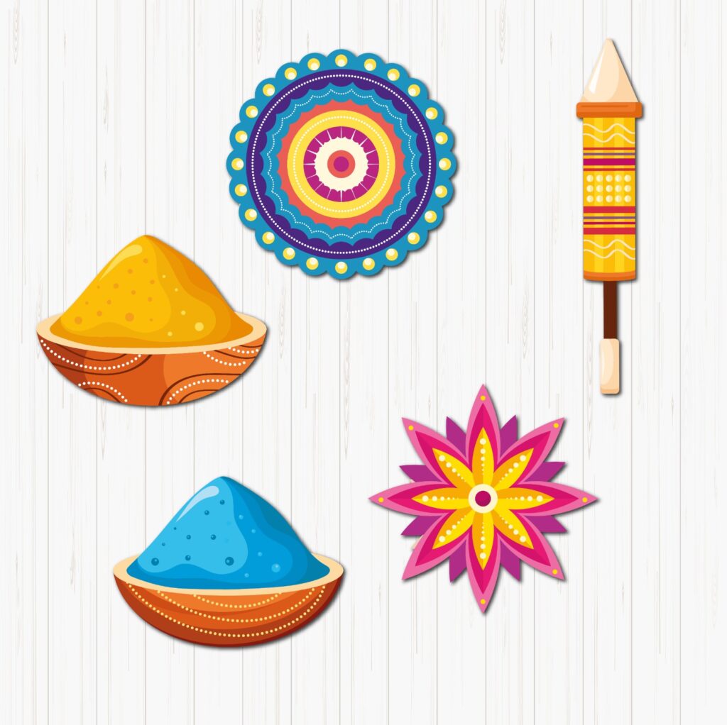 Holi Theme Small Sunboard Cutouts
