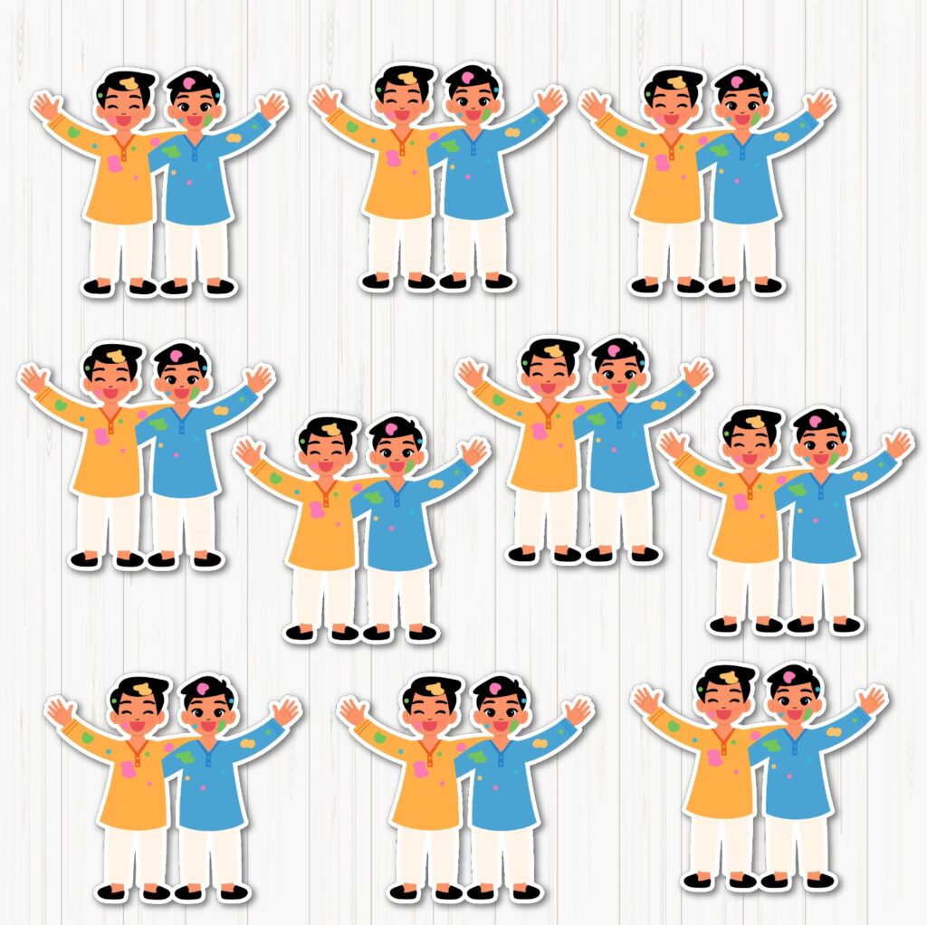 Holi With friends Small Sunboard Cutouts